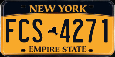 NY license plate FCS4271