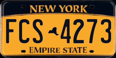 NY license plate FCS4273