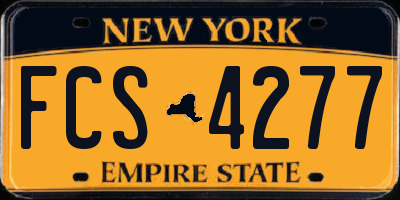 NY license plate FCS4277