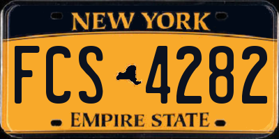 NY license plate FCS4282