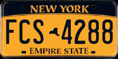 NY license plate FCS4288