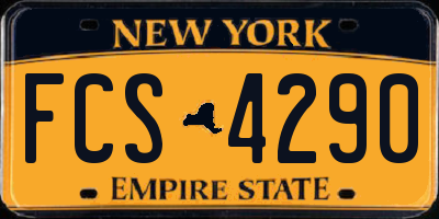 NY license plate FCS4290