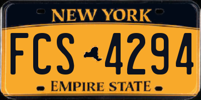 NY license plate FCS4294