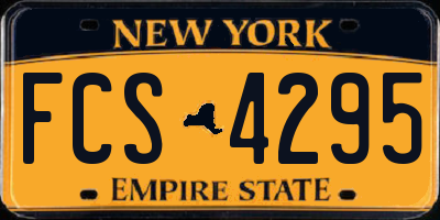 NY license plate FCS4295