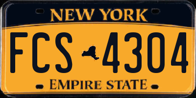 NY license plate FCS4304