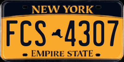 NY license plate FCS4307