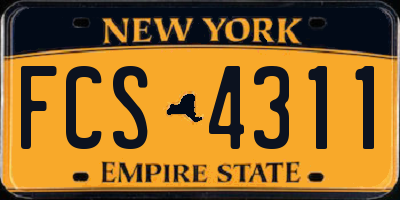 NY license plate FCS4311