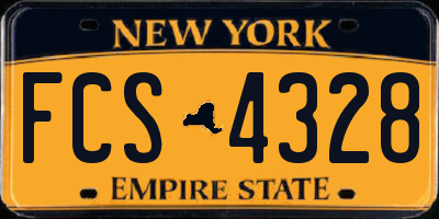 NY license plate FCS4328