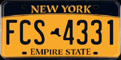 NY license plate FCS4331