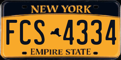 NY license plate FCS4334