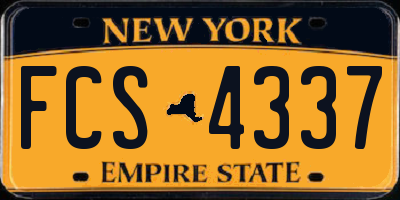 NY license plate FCS4337