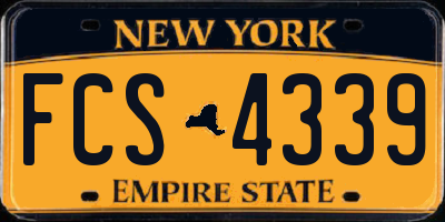 NY license plate FCS4339