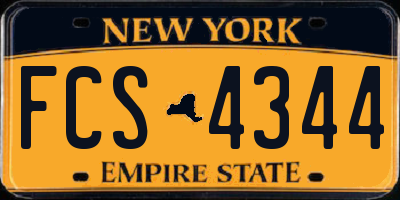 NY license plate FCS4344
