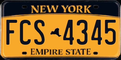 NY license plate FCS4345