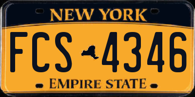 NY license plate FCS4346