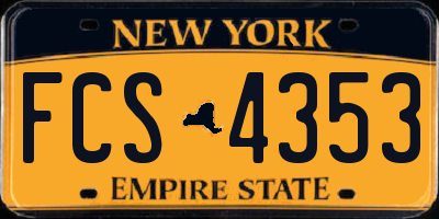 NY license plate FCS4353