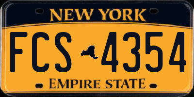 NY license plate FCS4354