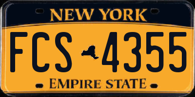 NY license plate FCS4355