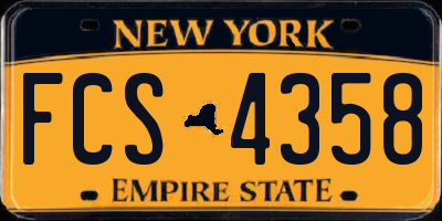 NY license plate FCS4358