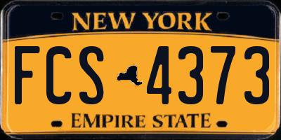 NY license plate FCS4373
