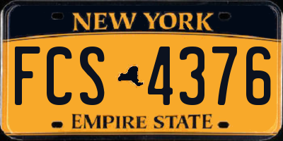 NY license plate FCS4376