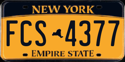 NY license plate FCS4377