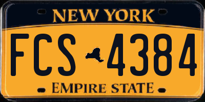 NY license plate FCS4384