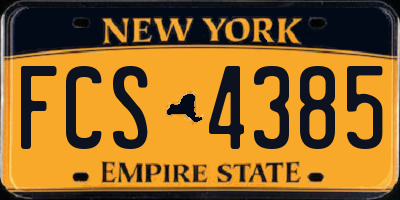 NY license plate FCS4385