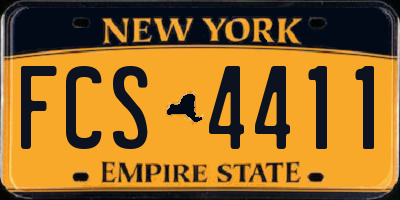 NY license plate FCS4411