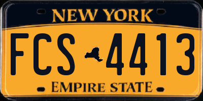 NY license plate FCS4413