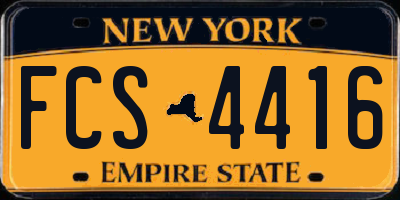 NY license plate FCS4416
