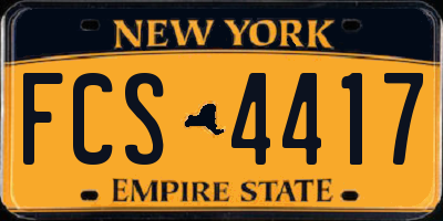 NY license plate FCS4417