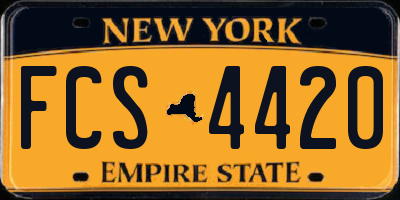 NY license plate FCS4420