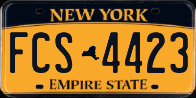 NY license plate FCS4423