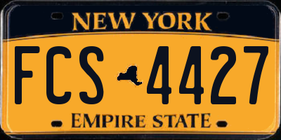 NY license plate FCS4427