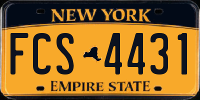 NY license plate FCS4431