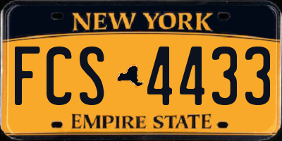 NY license plate FCS4433