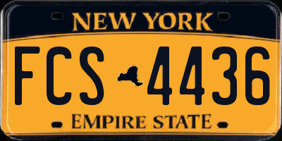 NY license plate FCS4436
