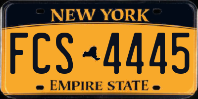 NY license plate FCS4445
