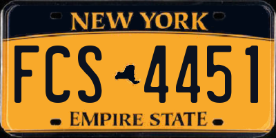 NY license plate FCS4451
