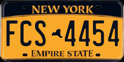NY license plate FCS4454