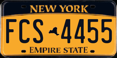 NY license plate FCS4455