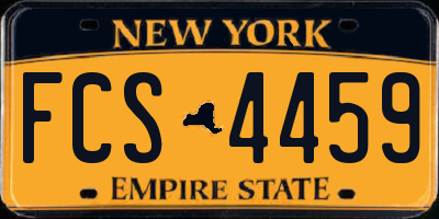 NY license plate FCS4459