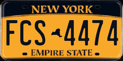 NY license plate FCS4474