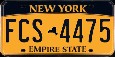 NY license plate FCS4475