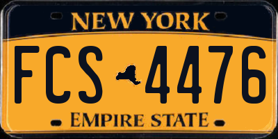 NY license plate FCS4476