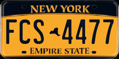 NY license plate FCS4477