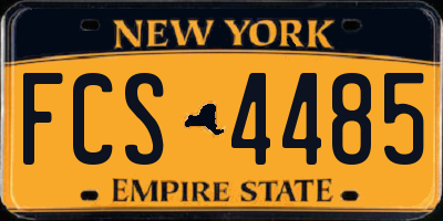 NY license plate FCS4485