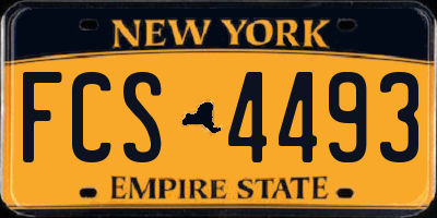 NY license plate FCS4493