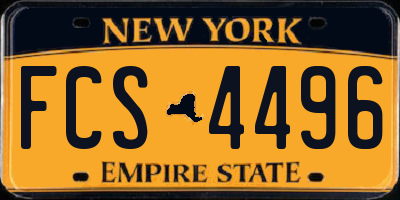 NY license plate FCS4496
